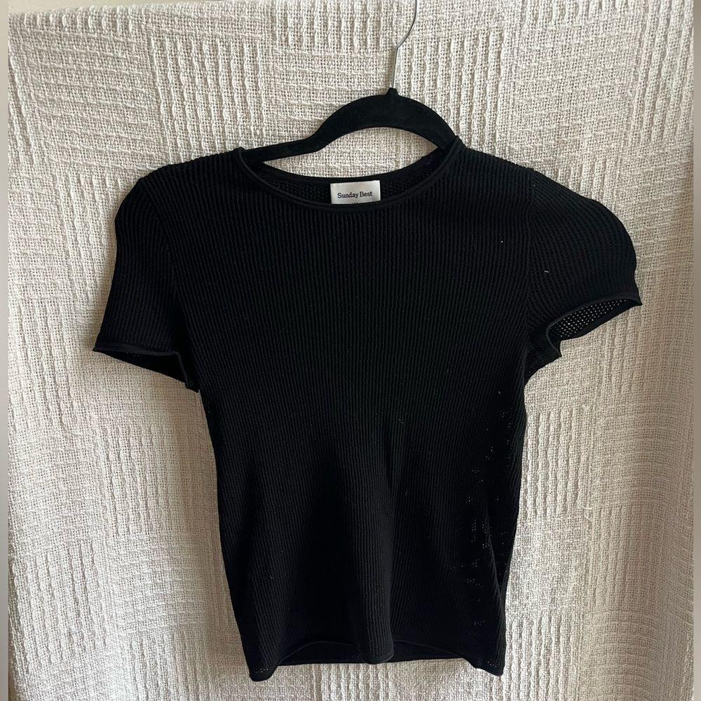 Sunday Best Aritzia Black Mesh Top Women’s XXS